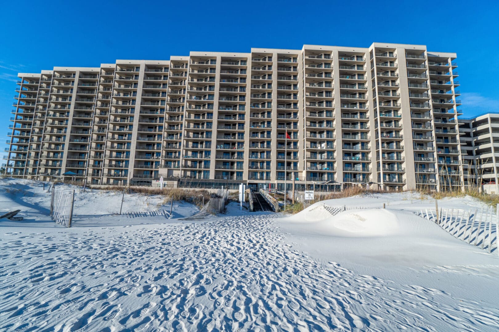 A large building with many windows and balconies